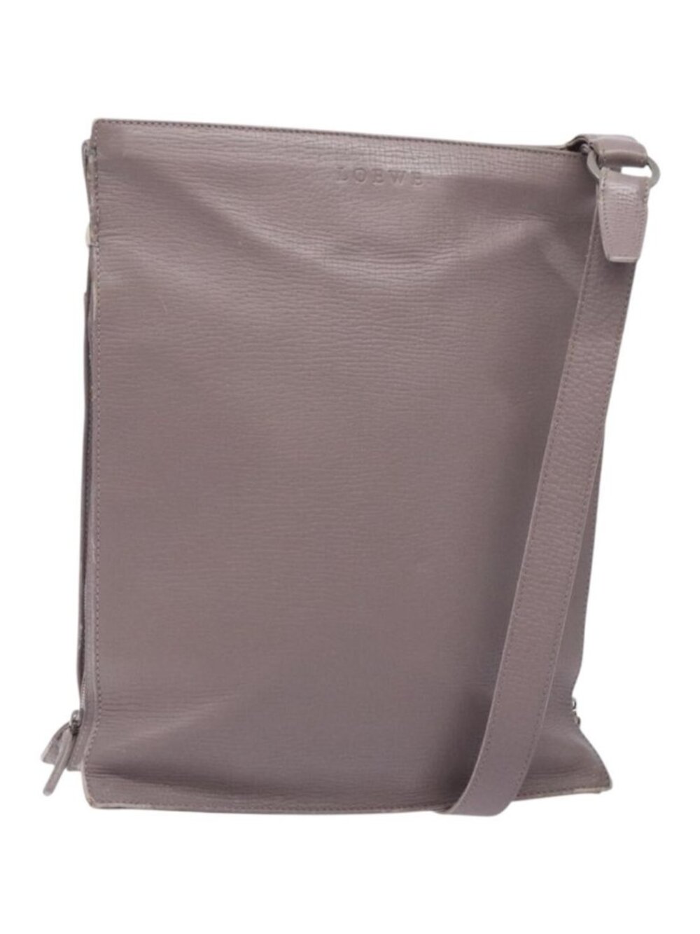 LOEWE Shoulder Bag Leather Gray Silver